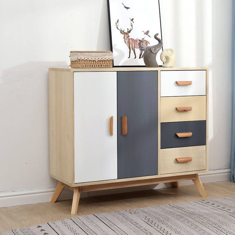 Solid Wood Buffet Table with Drawers Contemporary Dining Server