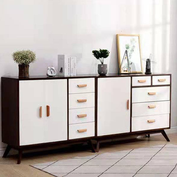 Solid Wood Buffet Table with Drawers Contemporary Dining Server