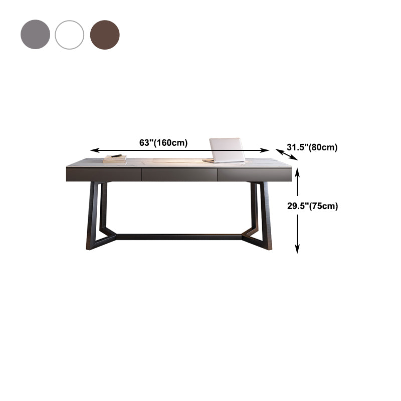 Home Industrial Rectangular Writing Desk Office Desk with Metal Legs