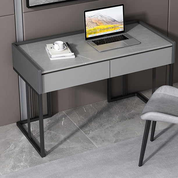 Industrial Stone Writing Desk Rectangular Sled Office Desk for Home