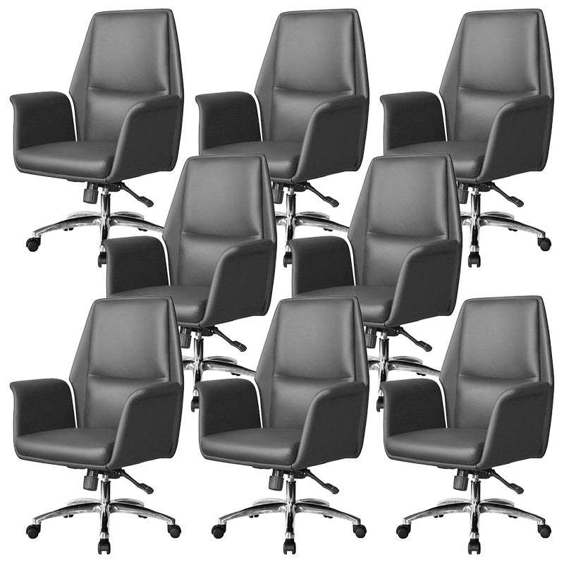 Contemporary Faux Leather Adjustable Chair Conference Swivel Chair