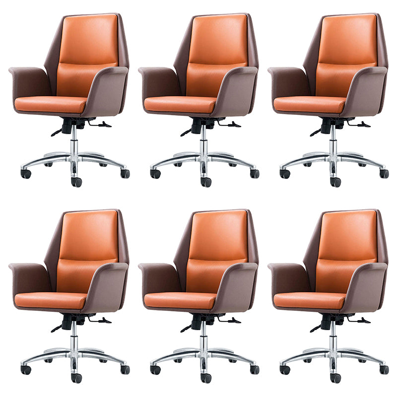 Contemporary Faux Leather Adjustable Chair Conference Swivel Chair