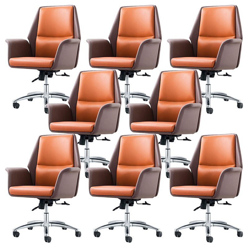 Contemporary Faux Leather Adjustable Chair Conference Swivel Chair