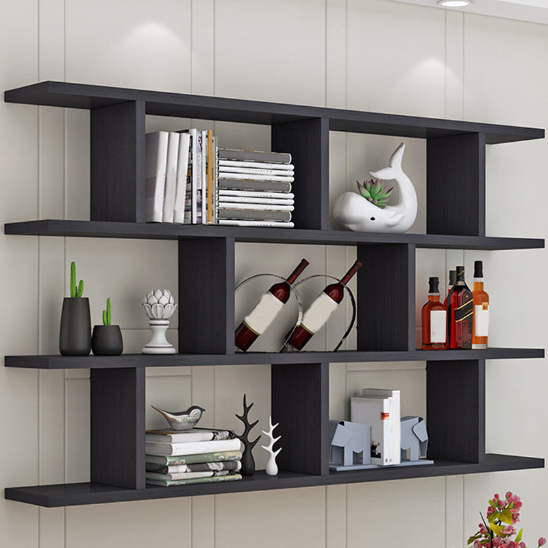 Wall Unit Open Bookcase Modern Engineered Wood Shelf Bookcase for Home