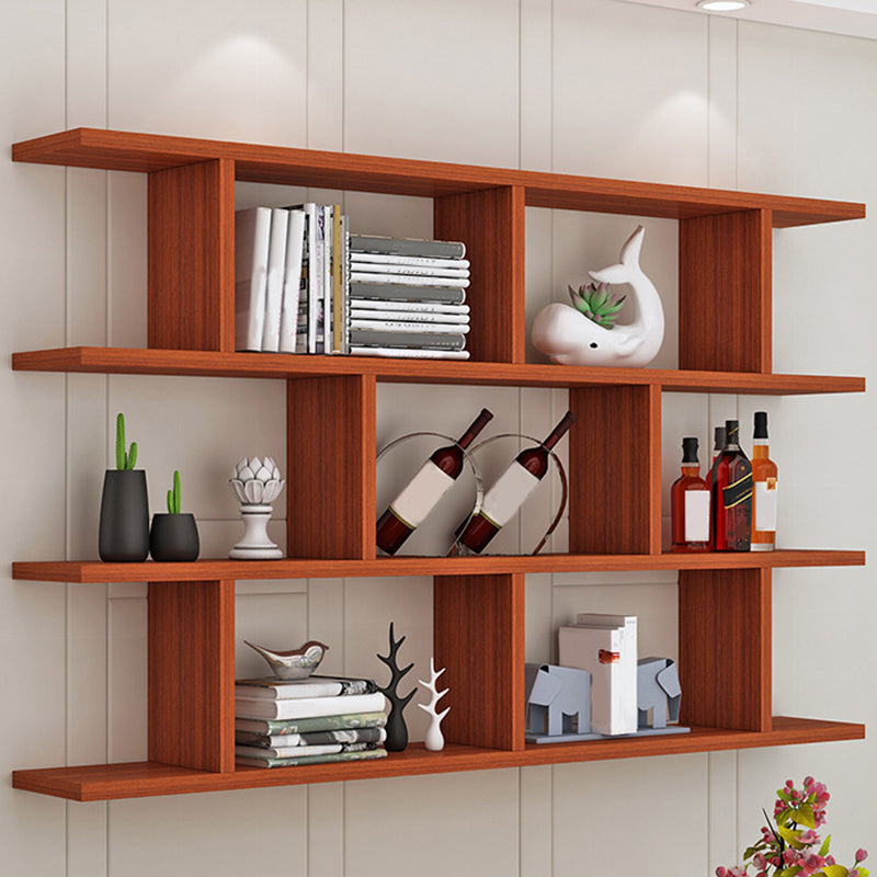 Wall Unit Open Bookcase Modern Engineered Wood Shelf Bookcase for Home