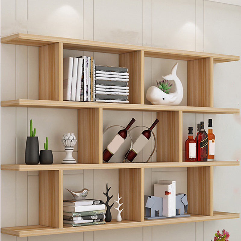 Wall Unit Open Bookcase Modern Engineered Wood Shelf Bookcase for Home