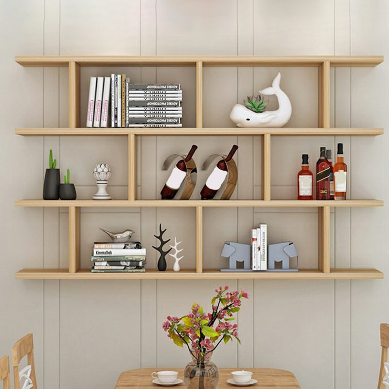 Wall Unit Open Bookcase Modern Engineered Wood Shelf Bookcase for Home