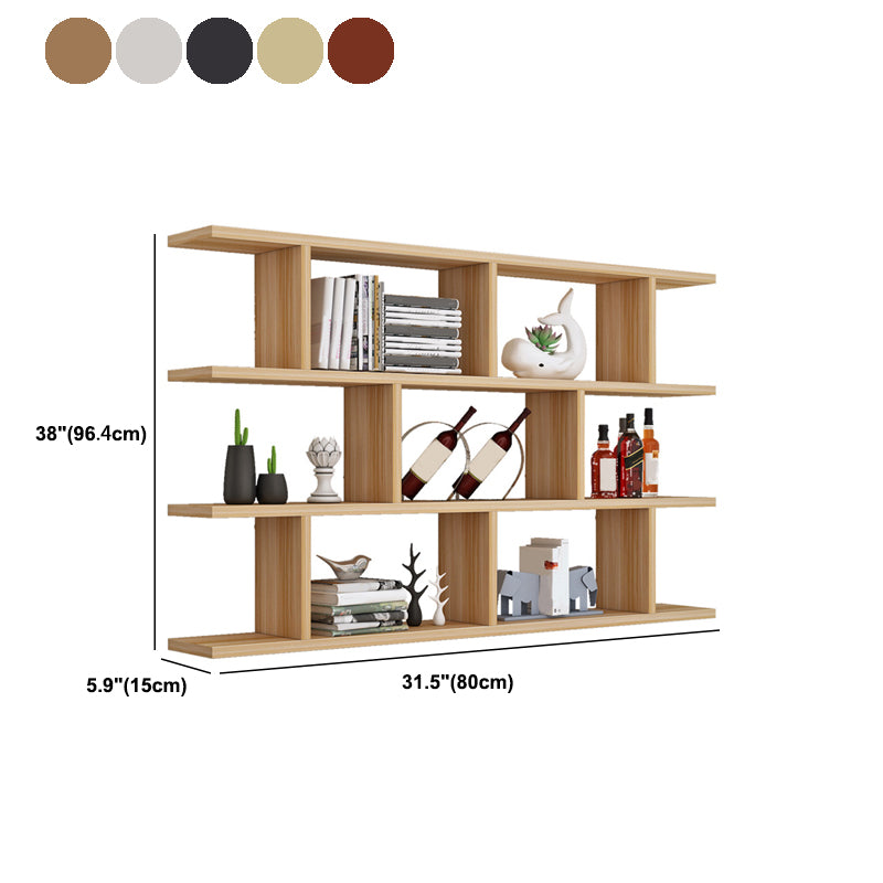 Wall Unit Open Bookcase Modern Engineered Wood Shelf Bookcase for Home