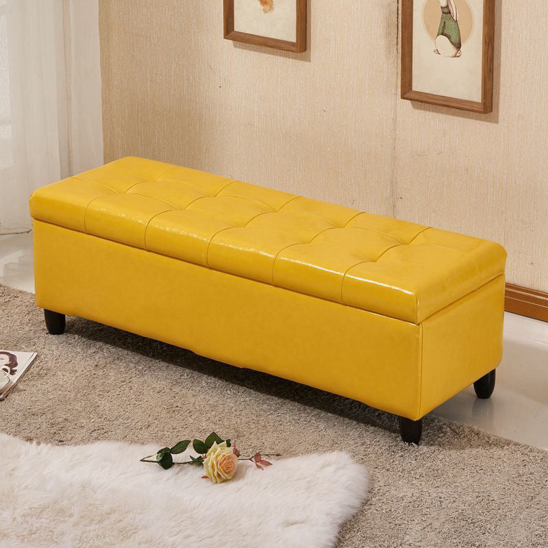 15.7"W Mid-Century Modern Bench Cushioned Tufted Seating Bench