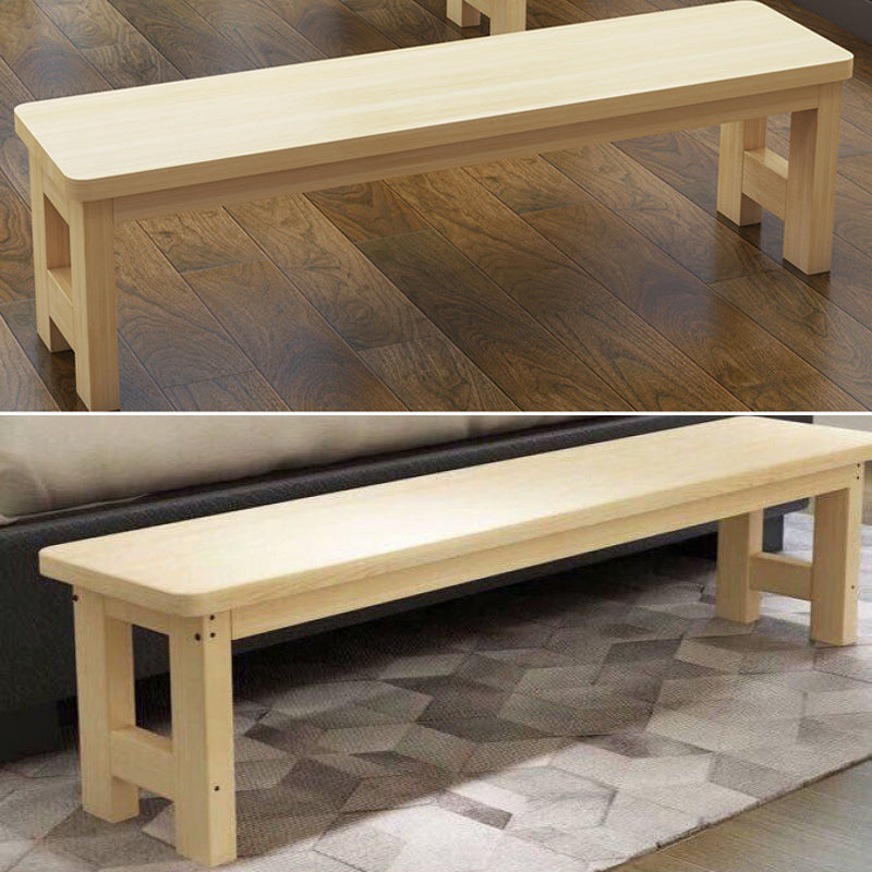 Modern Seating Bench 15.75 Inch H Pine Bench with Squared Legs