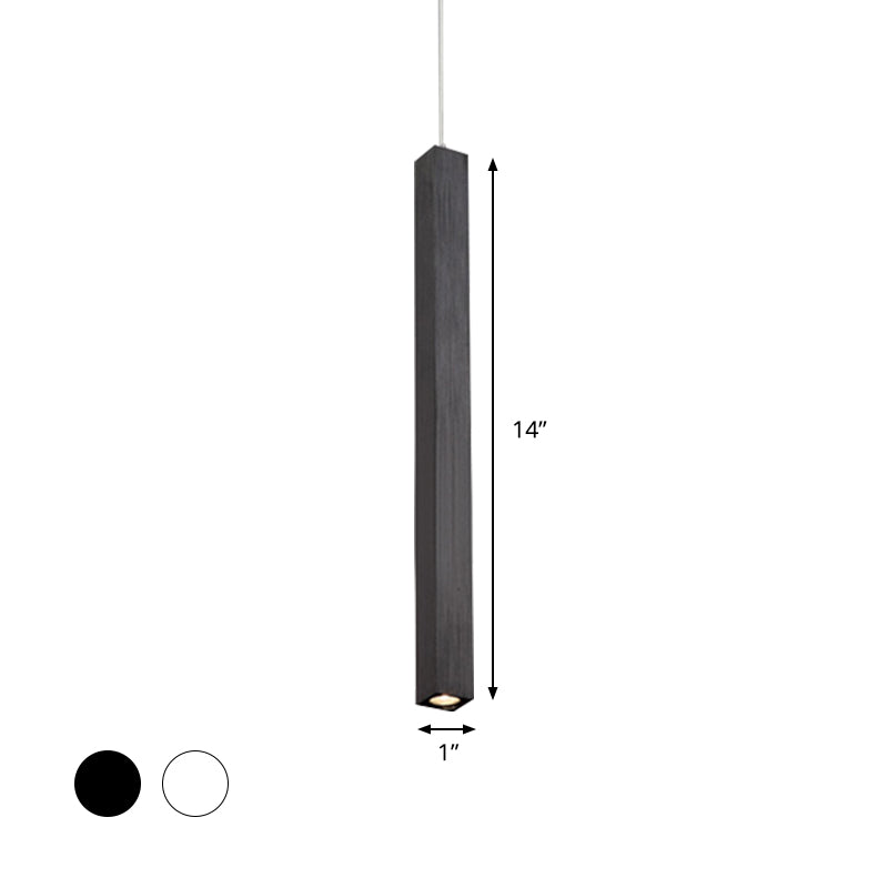 Plafonnier cuboïde moderne métallique simple tête noire / blanc salon LED suspendu luminaire