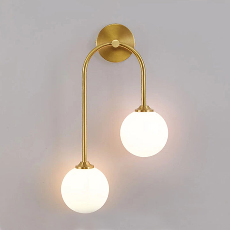 Creative Vanity Lighting Simple Glass Ball Shade Wall Light Sconce for Washroom