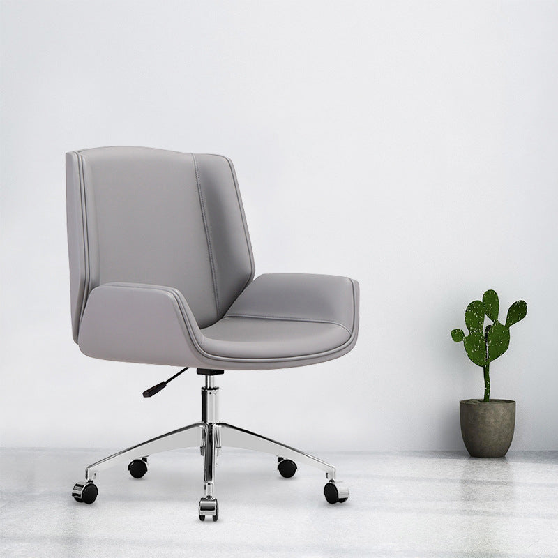 Contemporary Faux Leather Ergonomic Chair Mid-Back Conference Swivel Chair