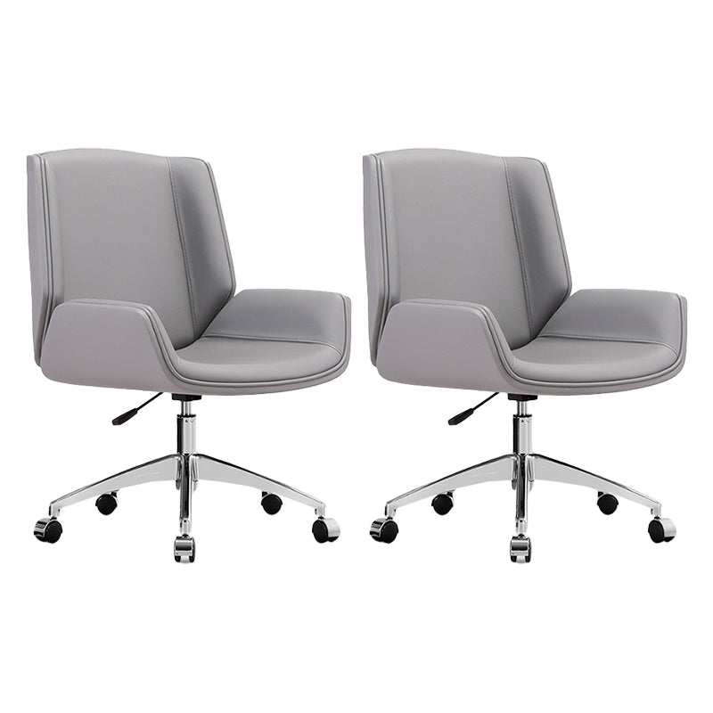 Contemporary Faux Leather Ergonomic Chair Mid-Back Conference Swivel Chair