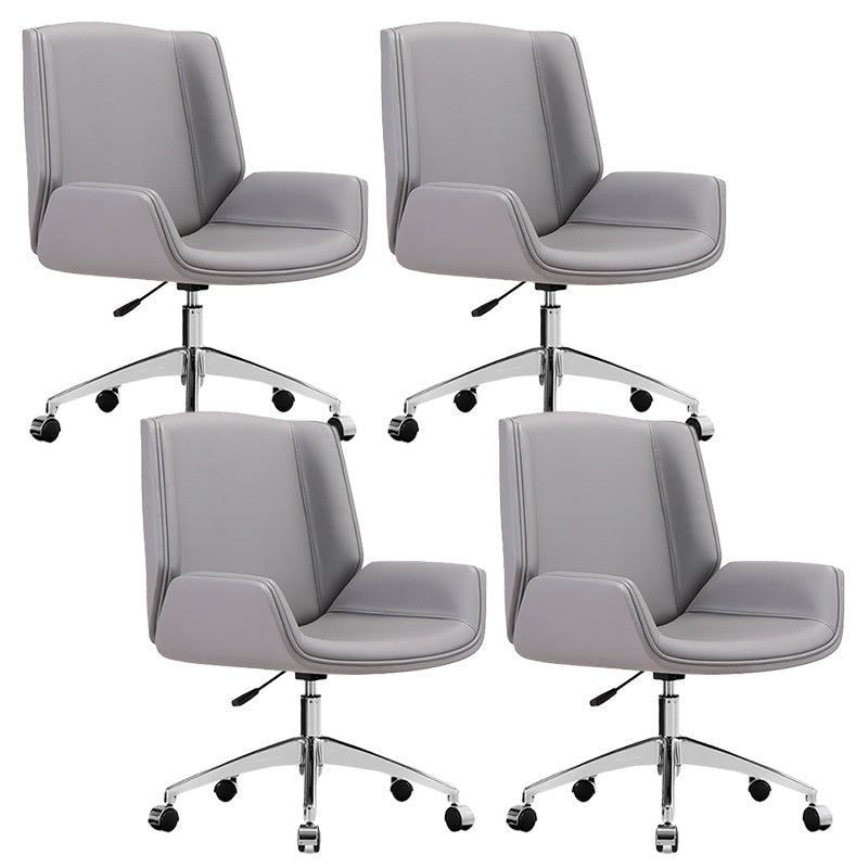 Contemporary Faux Leather Ergonomic Chair Mid-Back Conference Swivel Chair