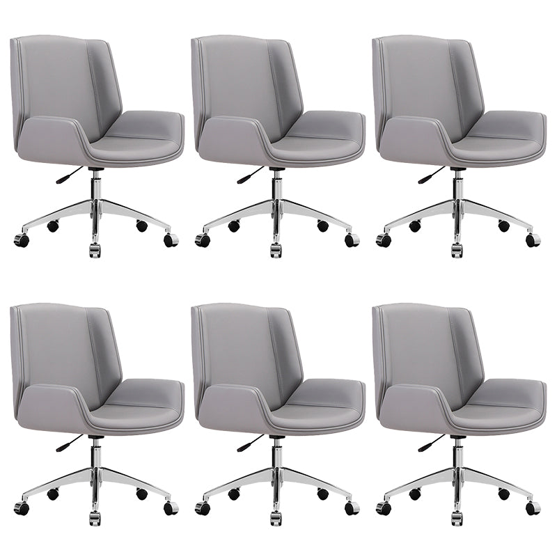 Contemporary Faux Leather Ergonomic Chair Mid-Back Conference Swivel Chair