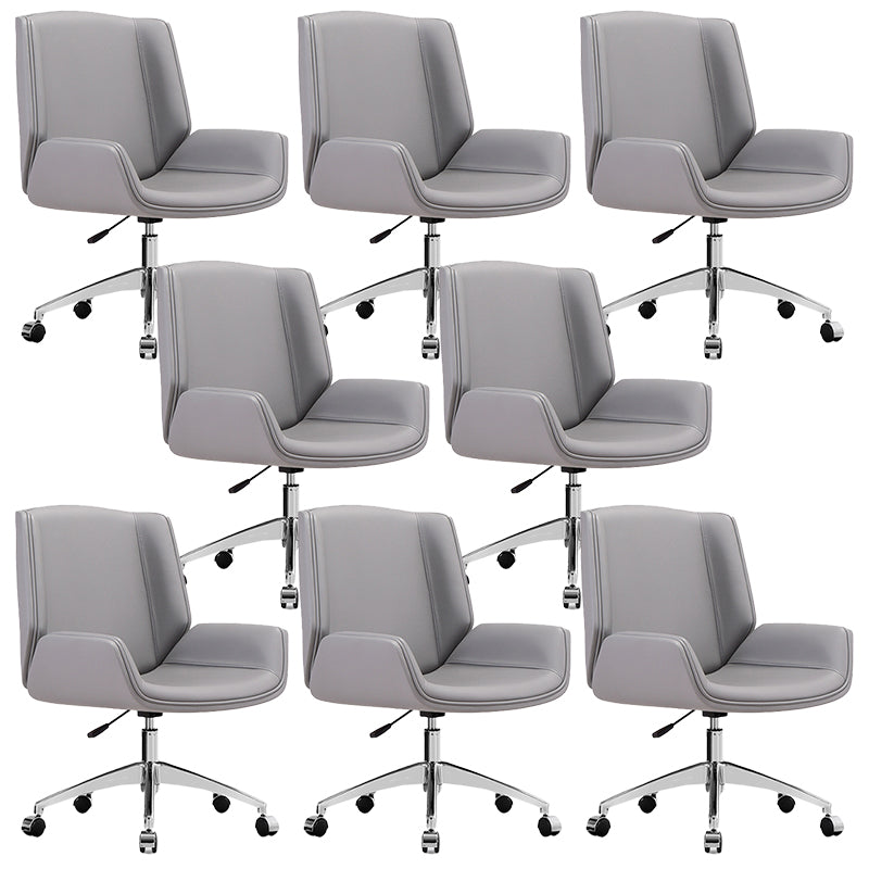 Contemporary Faux Leather Ergonomic Chair Mid-Back Conference Swivel Chair