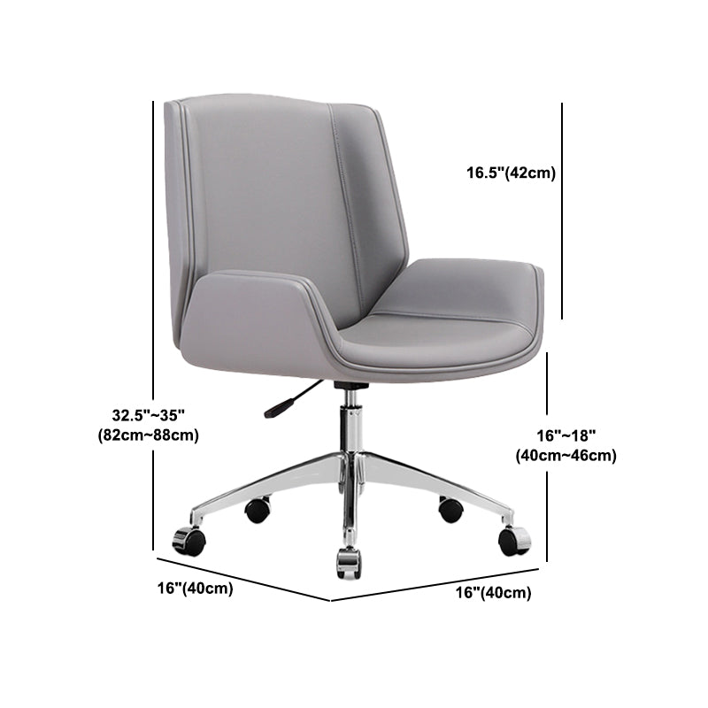 Contemporary Faux Leather Ergonomic Chair Mid-Back Conference Swivel Chair