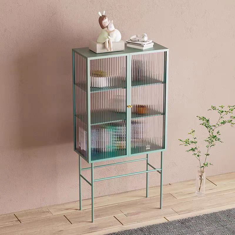 Glass Door Display Cabinet Multi-shelf Storage Cabinet for Living Room