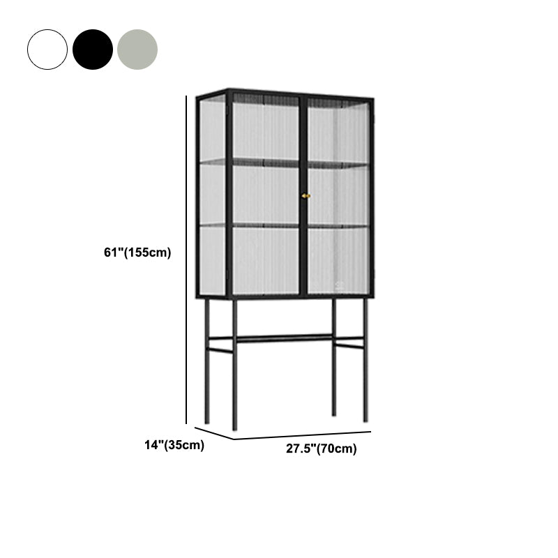 Glass Door Display Cabinet Multi-shelf Storage Cabinet for Living Room