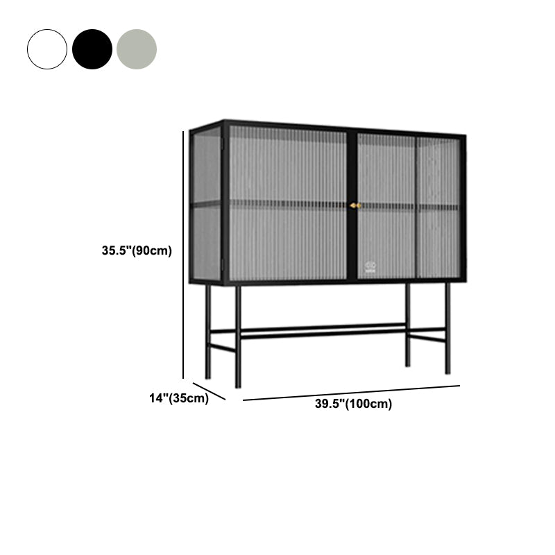 Glass Door Display Cabinet Multi-shelf Storage Cabinet for Living Room