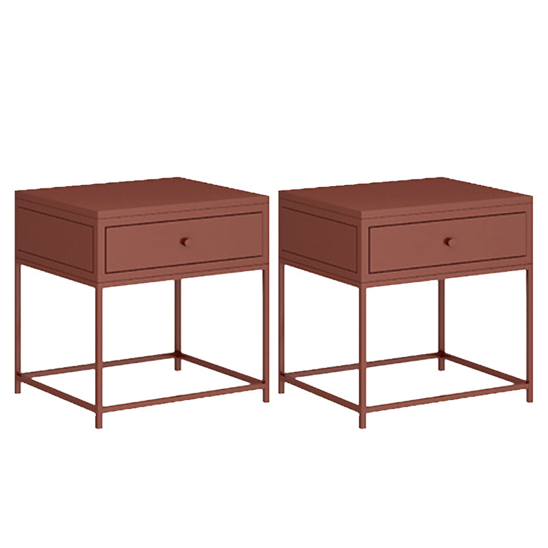 1-drawer Metal Nightstand Modern Bedside Cabinet  ,21.7" Tall