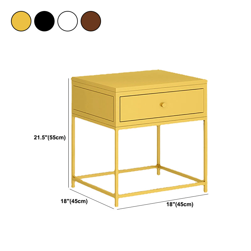 1-drawer Metal Nightstand Modern Bedside Cabinet  ,21.7" Tall