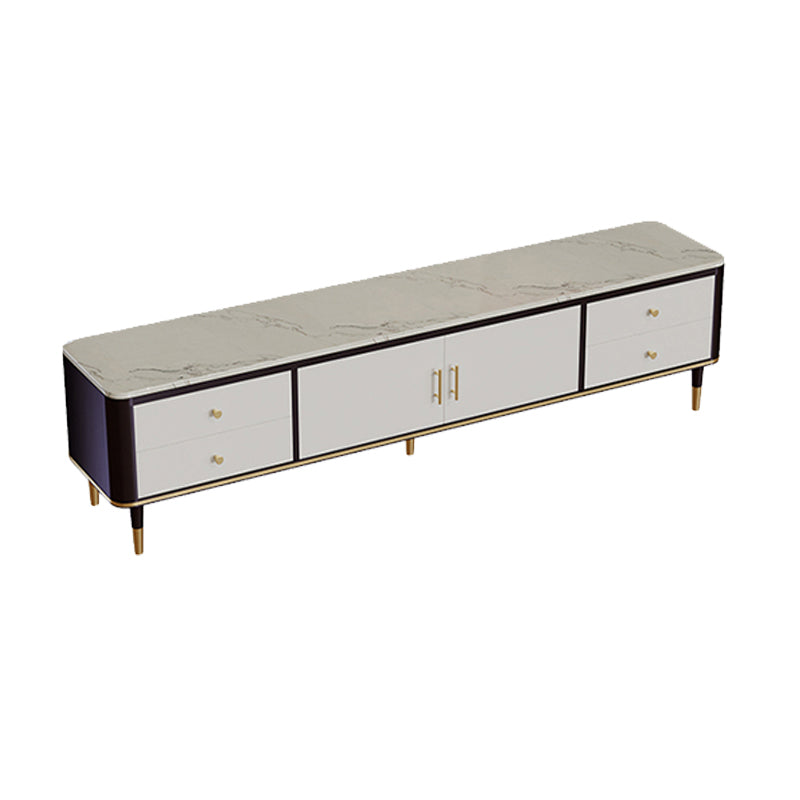 Glam TV Stand Enclosed Storage TV Stand Console with Cabinet