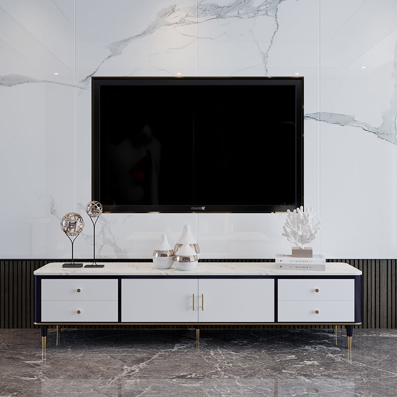 Glam TV Stand Enclosed Storage TV Stand Console with Cabinet