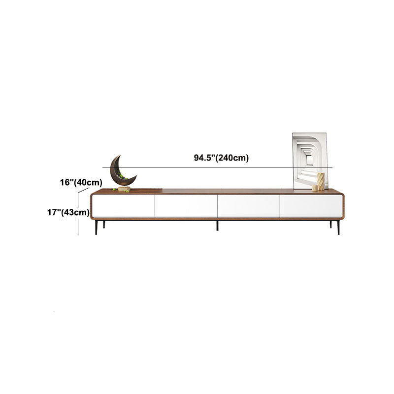 Scandinavian TV Stand Manufactured Wood Enclosed Storage TV Console