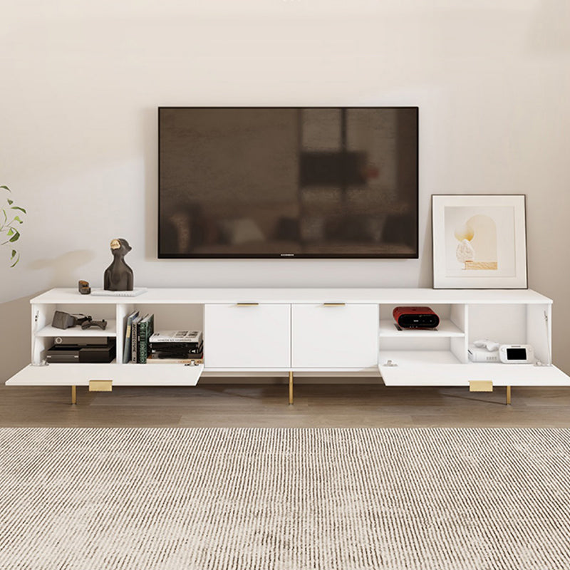 Modern TV Console Contemporary White TV Stand with Storage for Living Room