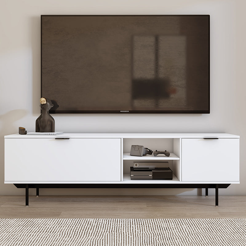 Modern TV Console Contemporary White TV Stand with Storage for Living Room