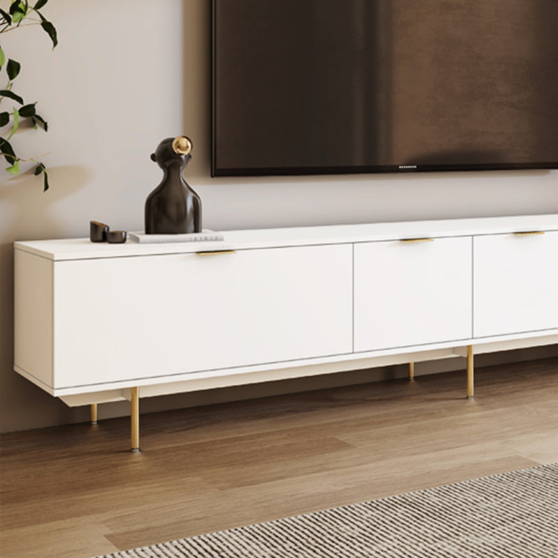 Modern TV Console Contemporary White TV Stand with Storage for Living Room