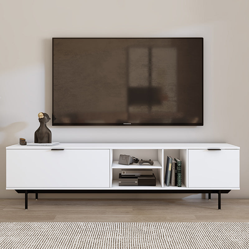 Modern TV Console Contemporary White TV Stand with Storage for Living Room