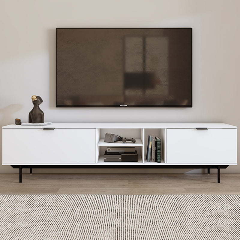 Modern TV Console Contemporary White TV Stand with Storage for Living Room