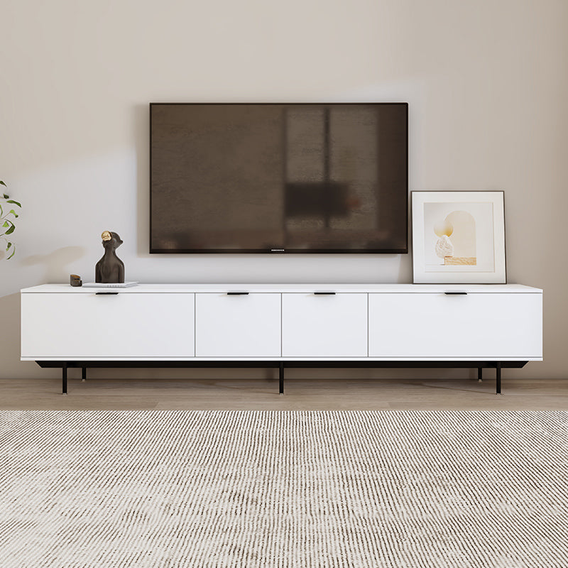 Modern TV Console Contemporary White TV Stand with Storage for Living Room