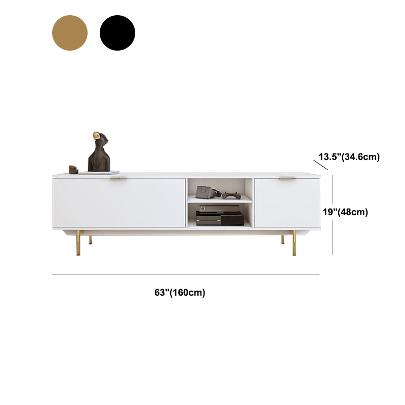 Modern TV Console Contemporary White TV Stand with Storage for Living Room