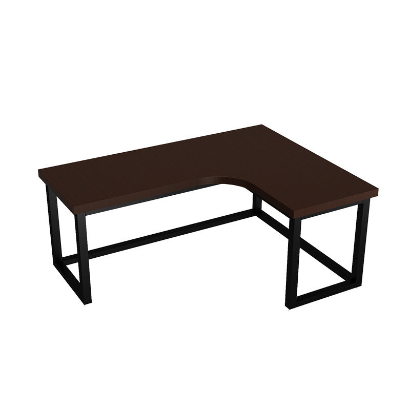 Industrial Cable Management Computer Desk Solid Wood Writing Desk with Metal Legs