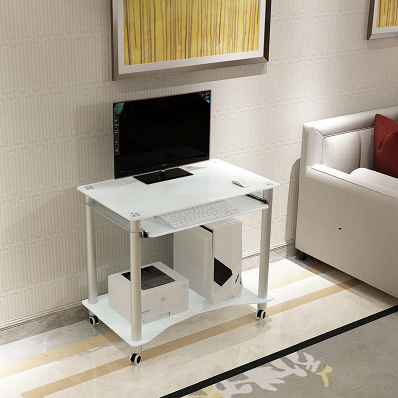 Bedroom Rectangular Office Desk Contemporary Glass Computer Desk