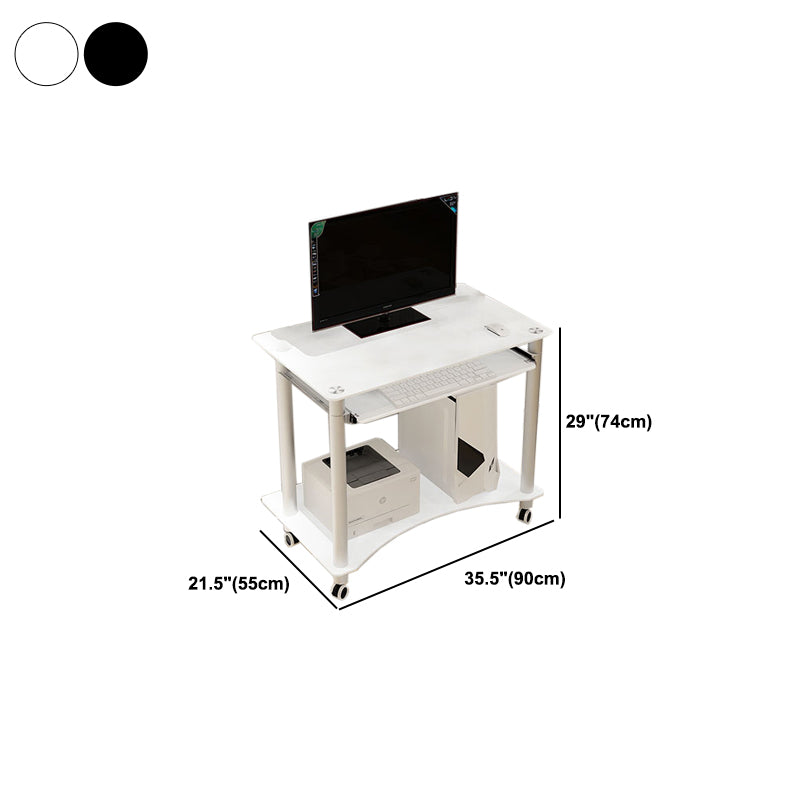 Bedroom Rectangular Office Desk Contemporary Glass Computer Desk