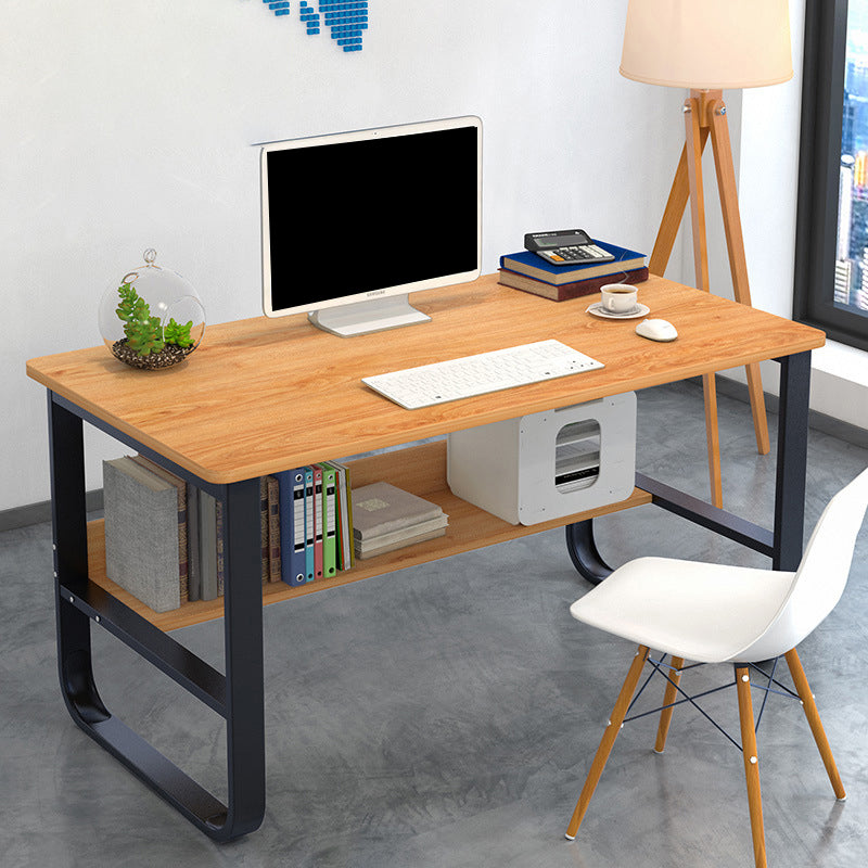 Metal and Wooden Writing Desk Rectangular Office Desk for Bedroom