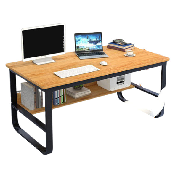 Metal and Wooden Writing Desk Rectangular Office Desk for Bedroom