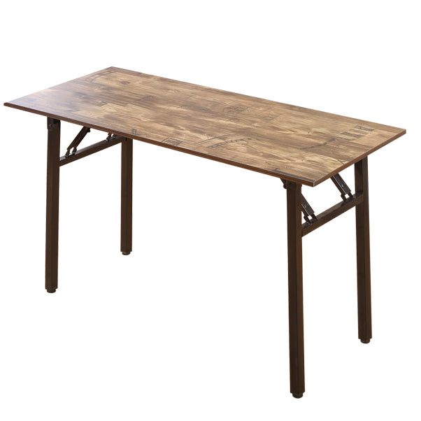 Industrial Rectangular Writing Desk Brown Wooden Office Desk