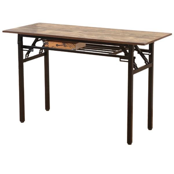 Industrial Rectangular Writing Desk Brown Wooden Office Desk