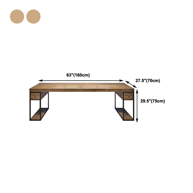 Modern Pine Writing Desk Rectangular Office Desk with Drawer