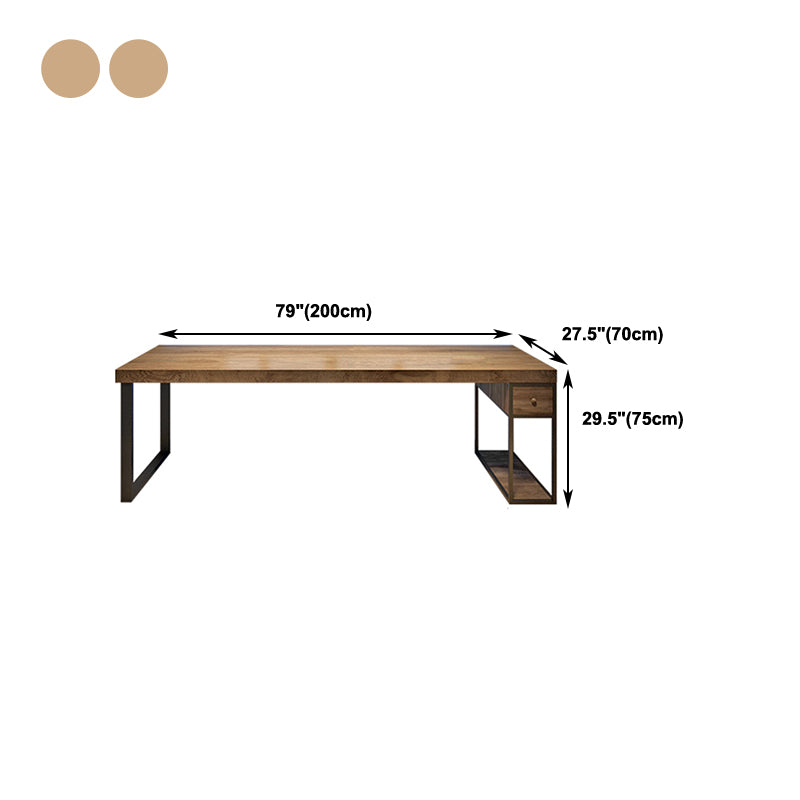 Modern Pine Writing Desk Rectangular Office Desk with Drawer