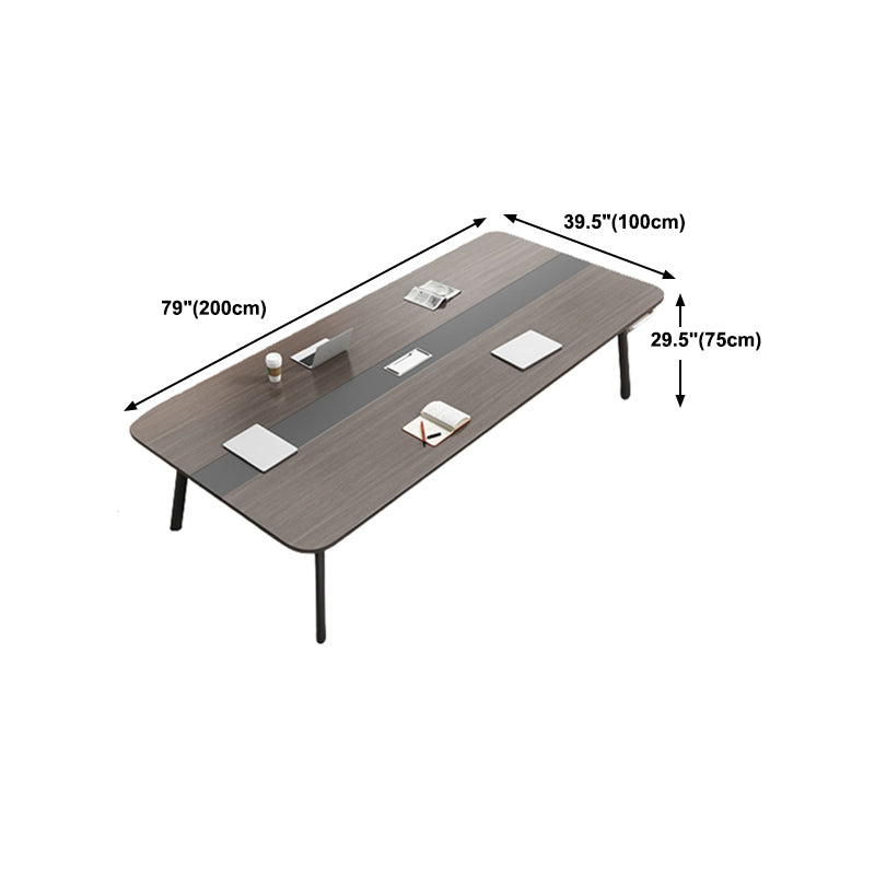 Cappuccino Curved Writing Desk with Metal Legs Office Desk Metal and Artificial Wood