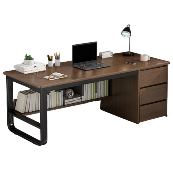 Metal and Wooden Writing Desk Rectangular Office Desk for Dormitory