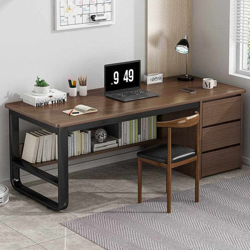 Metal and Wooden Writing Desk Rectangular Office Desk for Dormitory