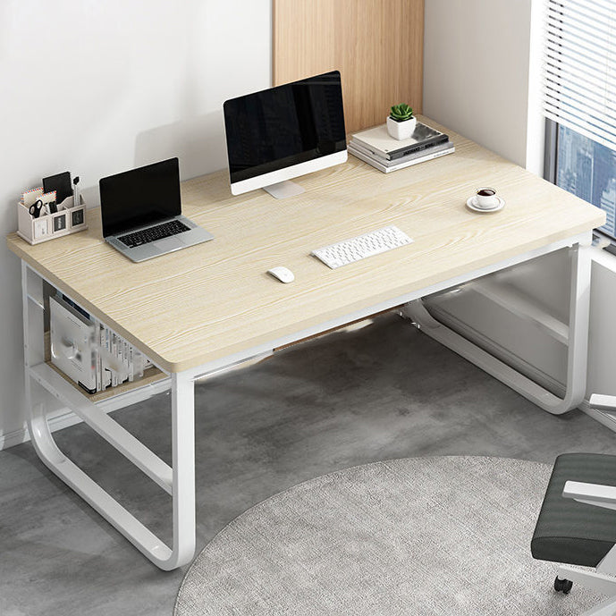 Metal and Wooden Writing Desk Rectangular Office Desk for Dormitory